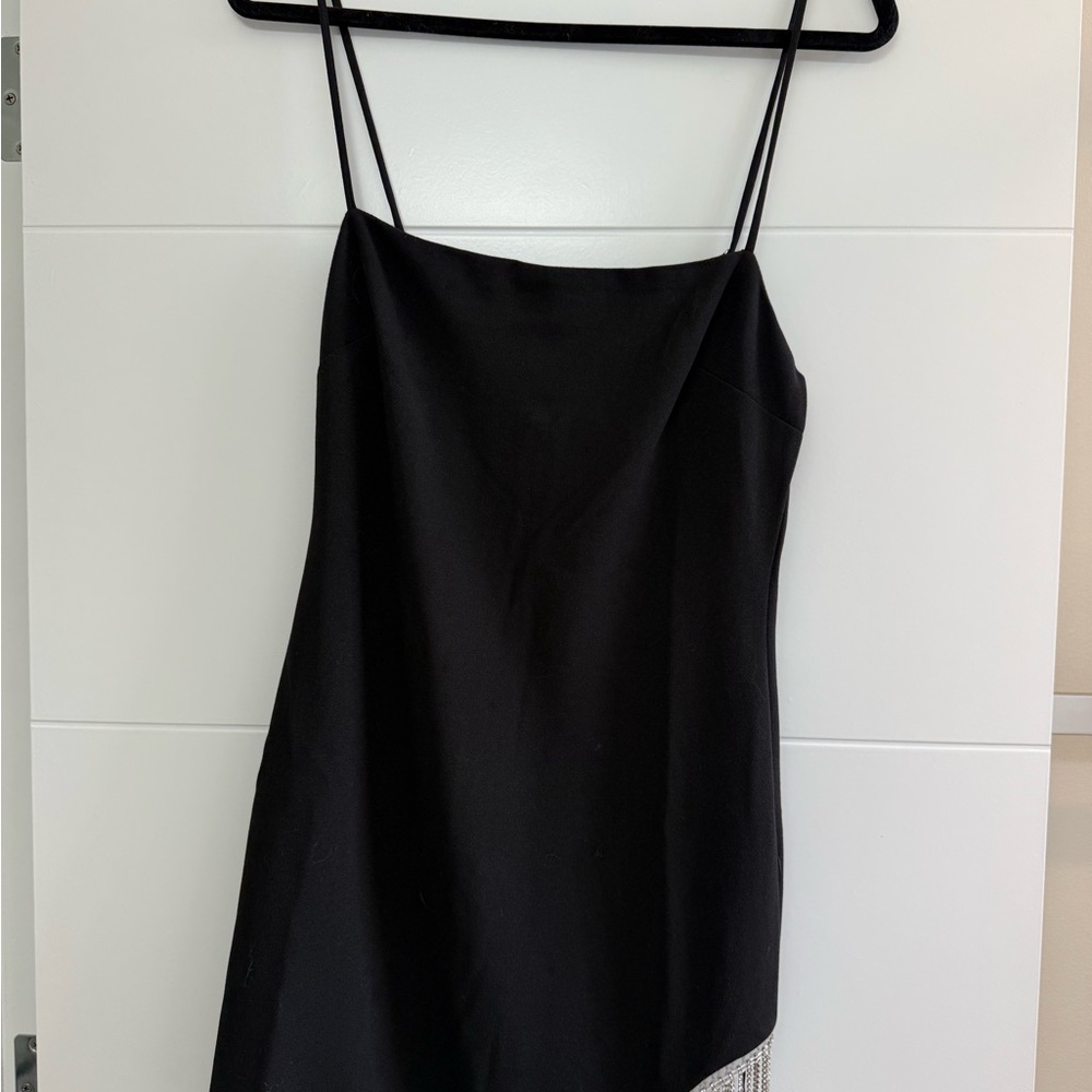 NWT Saints & Secrets Mini Black Dress with Rhinestone Slit